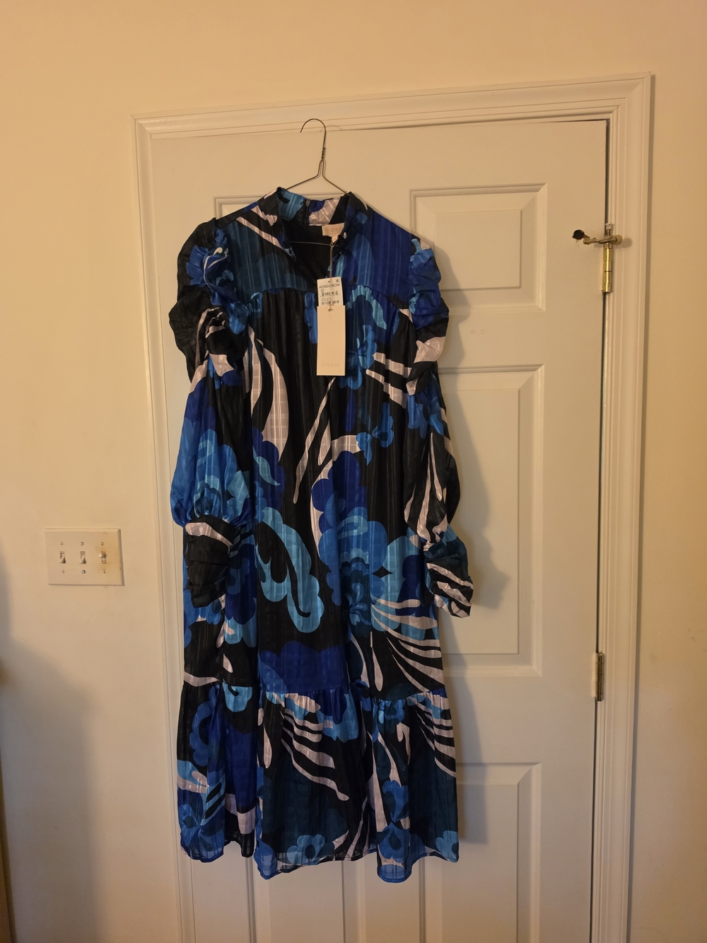 Ciebon Blue Floral Long-Sleeve Midi Dress - Women - Picture 3 of 5